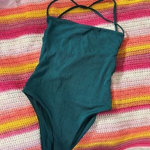 SHEIN Green One Piece Swimsuit Classic Design